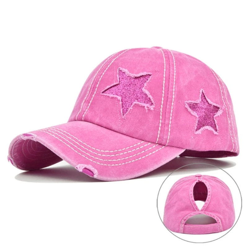 Womens Washed Cotton Baseball Cap