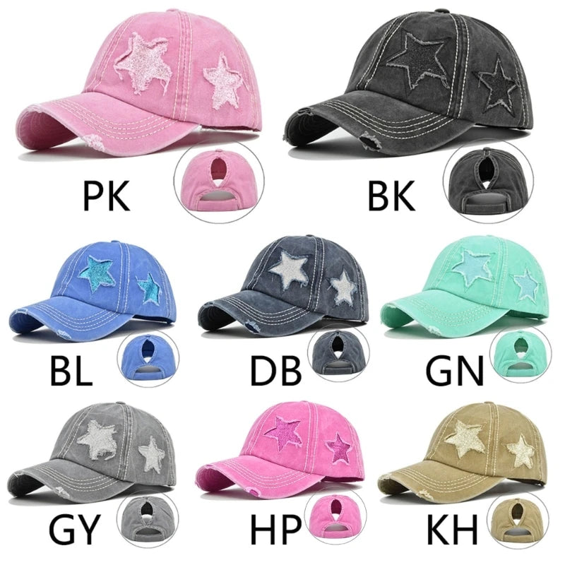 Womens Washed Cotton Baseball Cap